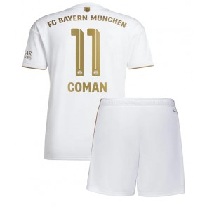 Bayern Munich Kingsley Coman #11 kläder Barn 2022-23 Bortatröja Kortärmad (+ korta byxor)